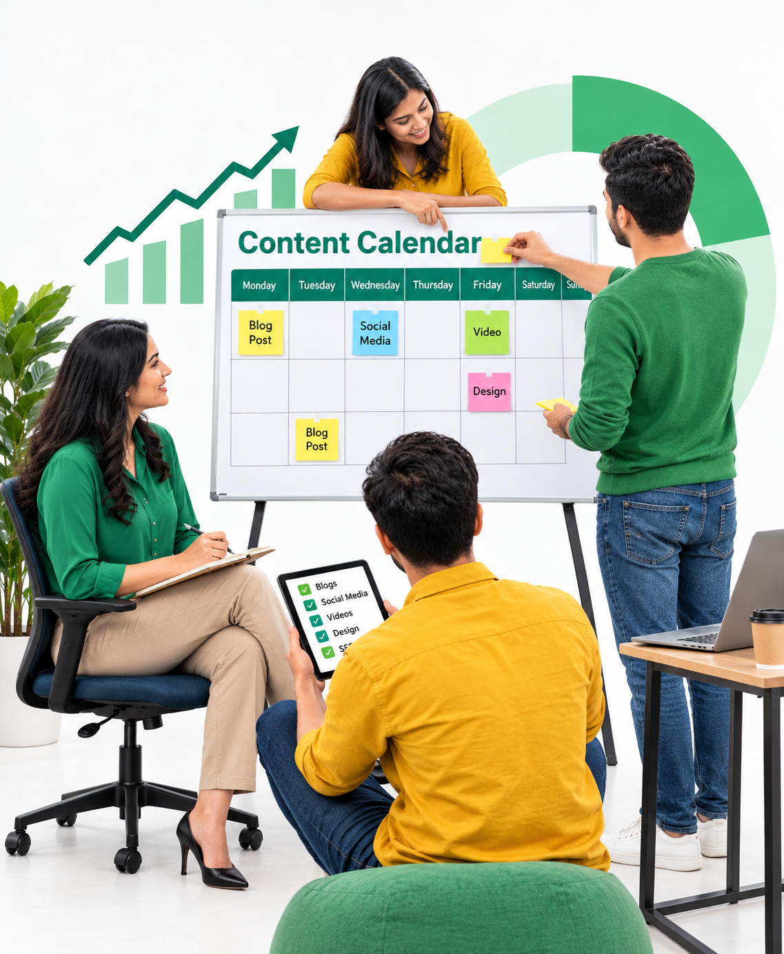 Content calendar and performance tracking